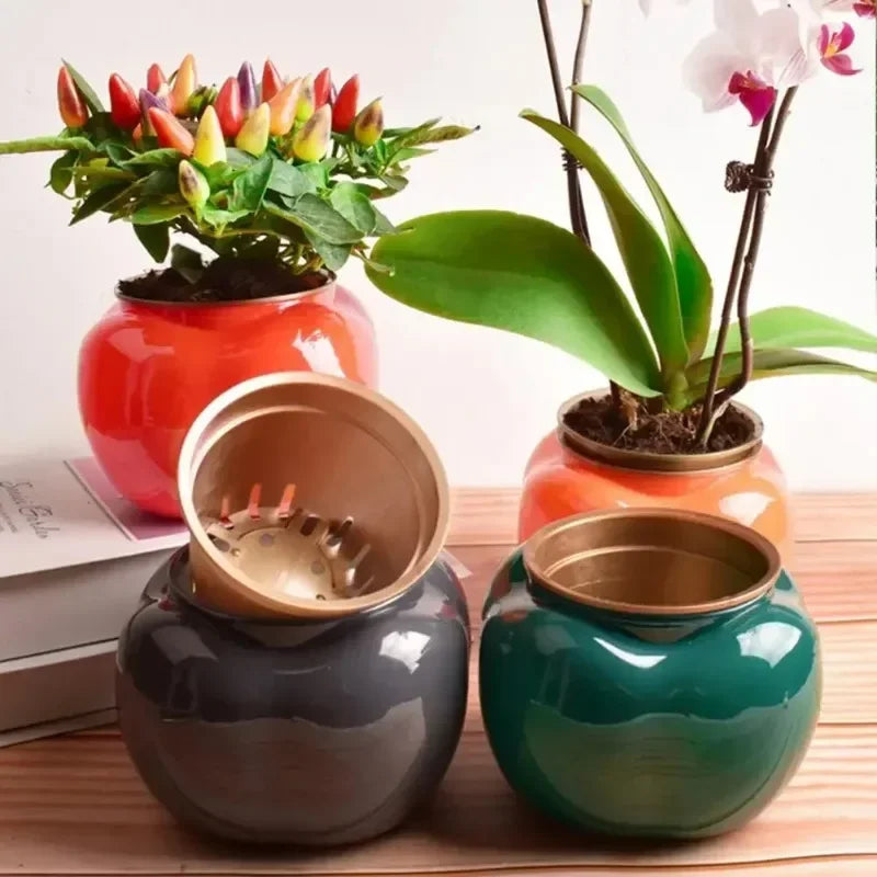 ideas for self watering plants AquaCore Self-Watering Planter | Modern 2-Layer Design