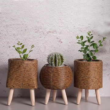 Nordic Weave Rattan Plant Stand