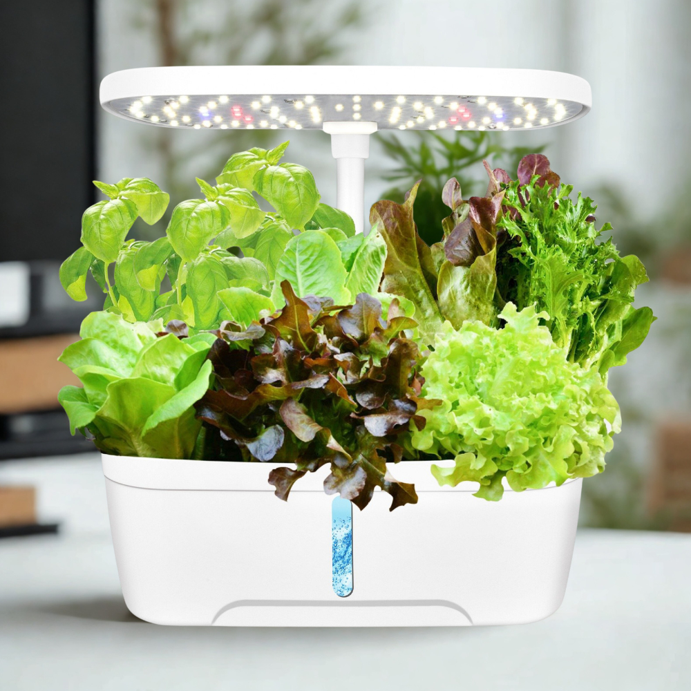 indoor herb planter with light AeroLite 6-Pod Smart Garden