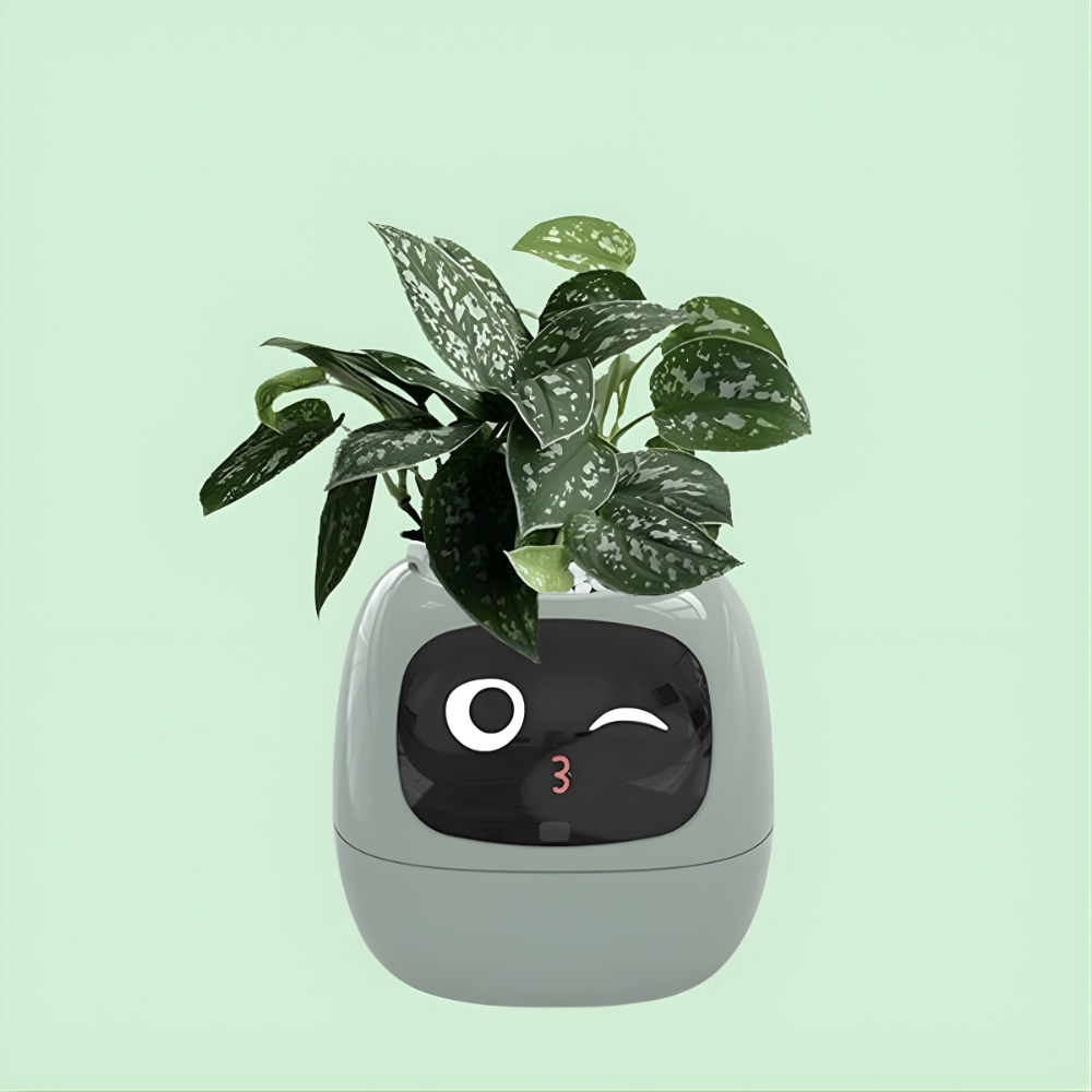digital plant pot with face Ivy Smart Planter: Automated Watering & Care for Perfect Plants – Hydro Plant