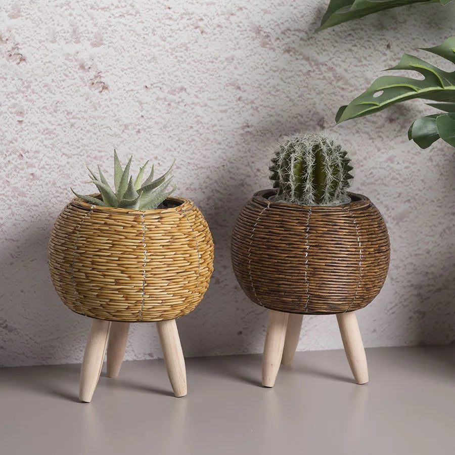 Nordic Weave Rattan Plant Stand