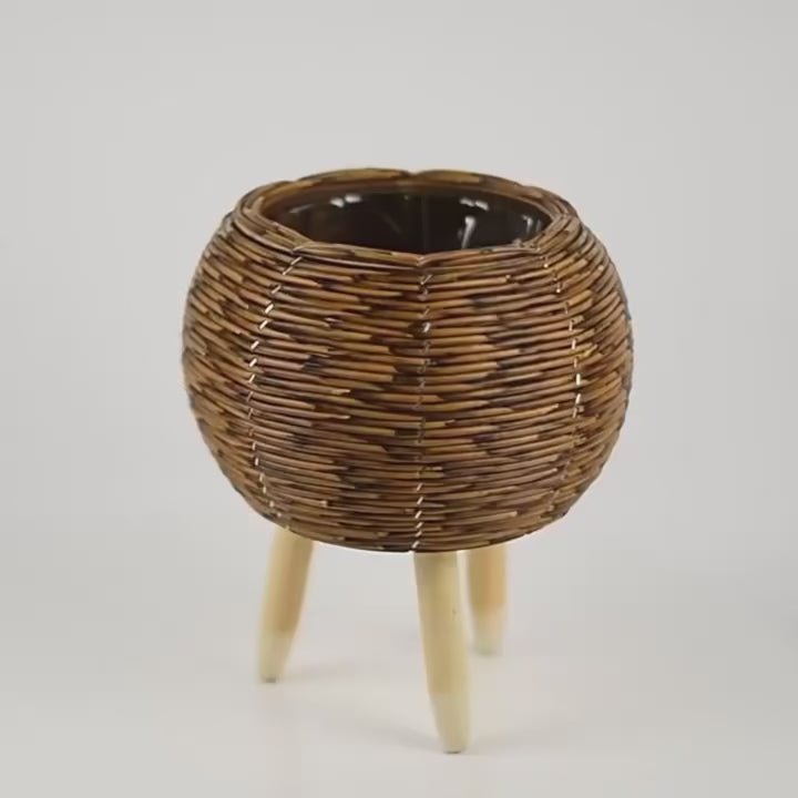 Nordic Weave Rattan Plant Stand